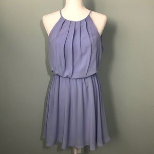 Francesca’s lavender blouson mini dress